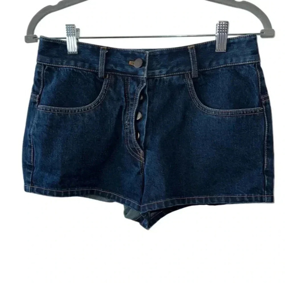 Alexander Wang Dark Wash Button Fly Jean Shorts Size 27 - Picture 1 of 6
